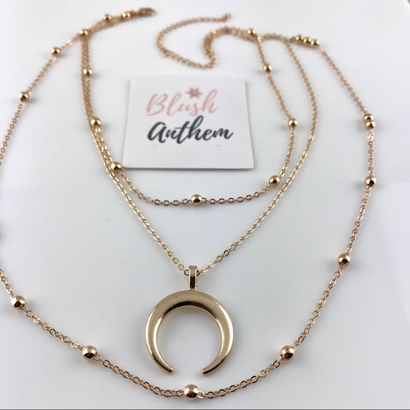 3 for $25⚡️three layer choker bead horn necklace - Picture 7 of 8